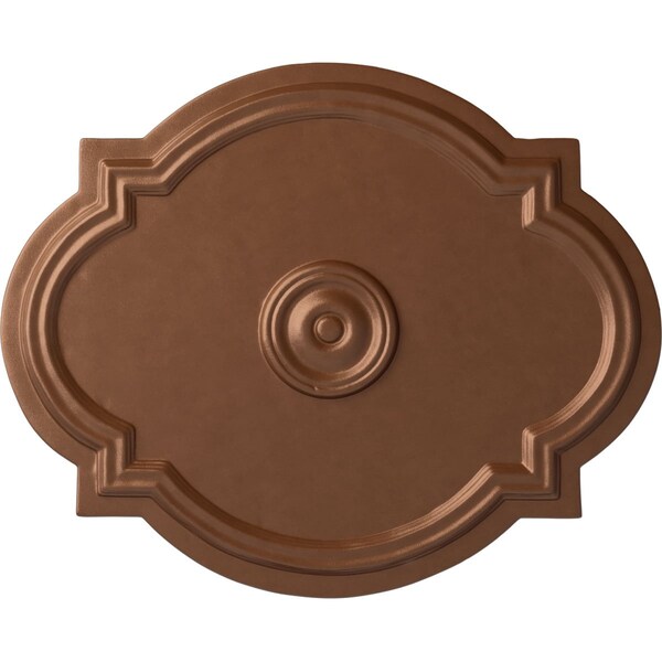Ekena Millwork Waltz Ceiling Medallion (Fits Canopies up to 4 1/2"), 21 1/4"W x 17 3/8"H x 1"P, Polished Copper CM21WAPOS - main